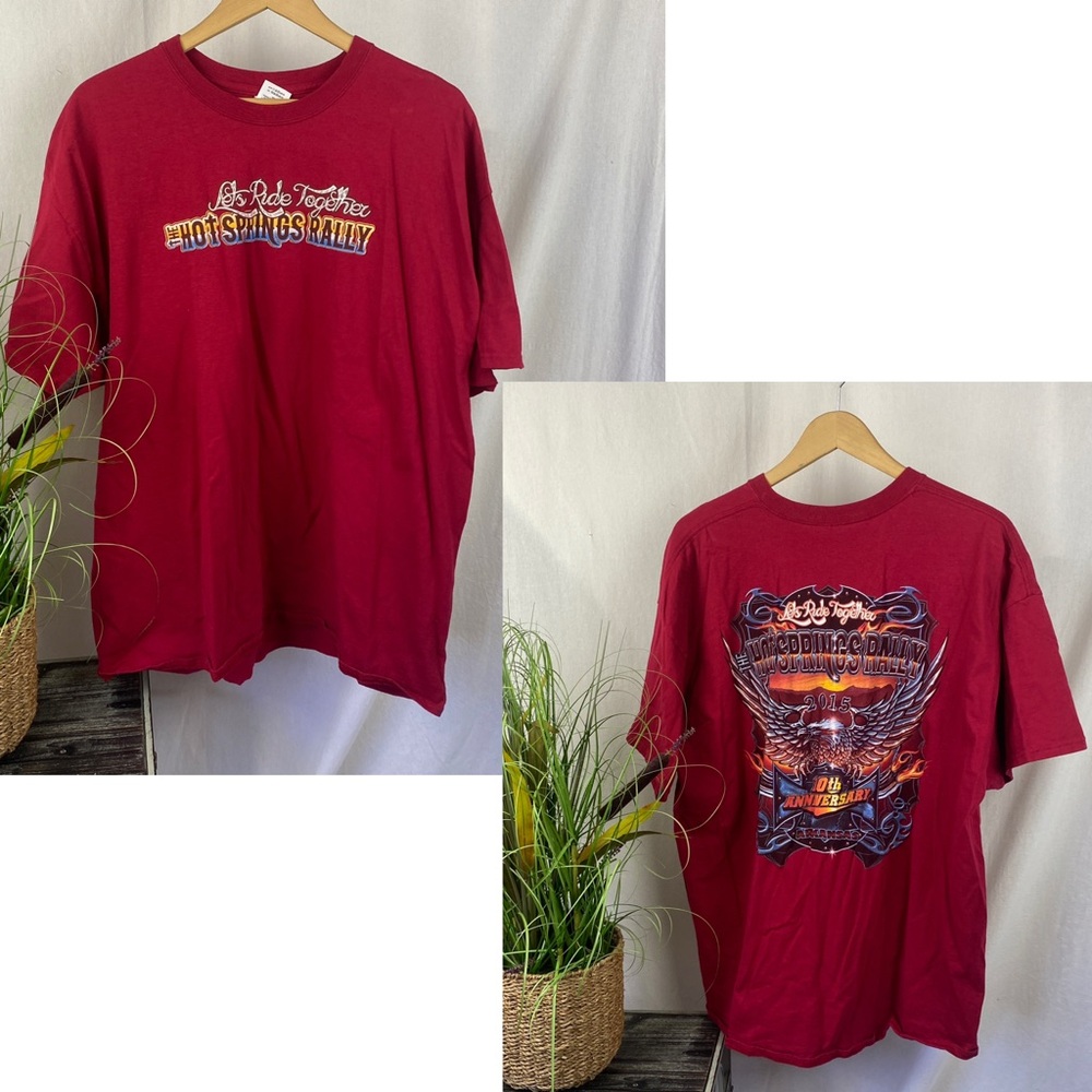 Gildan Red Hot Springs AR 10th Anniversary Motorcycle Rally 2015 Short Sleeve T